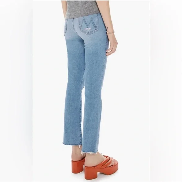 MOTHER The Hustler Ankle Fray Jeans In Thrilling Shots Size 24